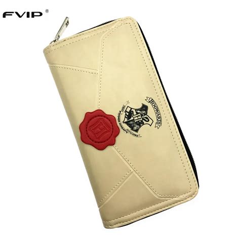 Fvip Harry Potter Letter Zip Around Wallet Pu Long Fashion Women