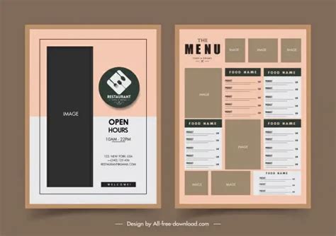 Restaurant Menu Template Flower Classical Design On Dark Vectors