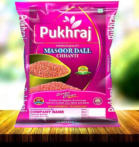 30 Kg Pukhraj BOPP Printed Masoor Dal Packaging Bag At Rs 11 Piece