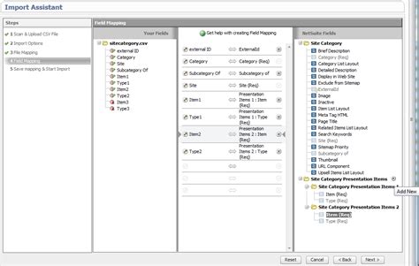 Netsuite Applications Suite Site Category Import