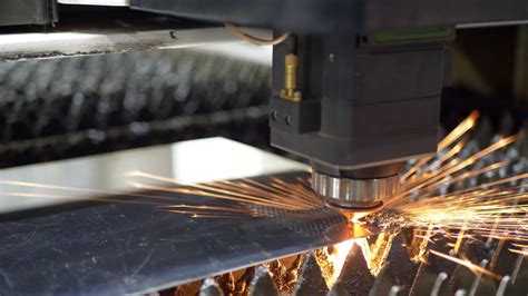 Cnc Laser Machine Cutting Of Metal On Industrial Plant Concept Of