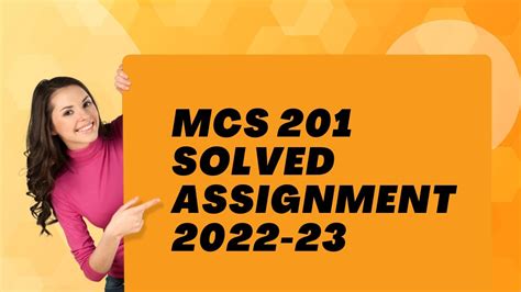 MCS 201 SOLVED ASSIGNMENT 2022 23 YouTube