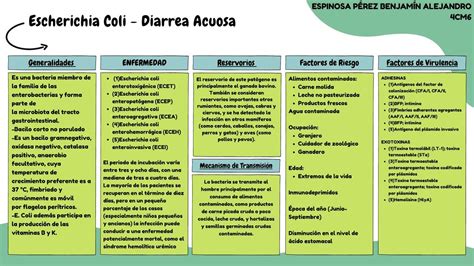 Escherichia Coli Diarrea Acuosa Benjamín Espinosa uDocz