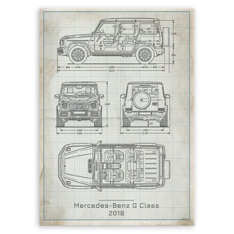 Plakat Metalowy Mercedes Benz G Class Projekt Vintage L Murrano