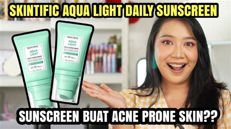 Review Aqua Light Daily Sunscreen Spf 35 Pa Weartest Sunscreen Kulit Jerawat Youtube