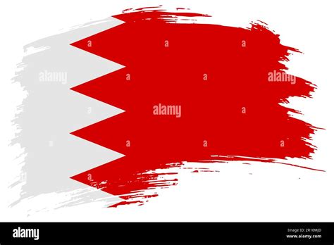 Bahrain Brush Stroke Flag Vector Background Hand Drawn Grunge Style