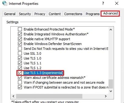 Cómo habilitar o deshabilitar TLS 1 3 en Windows 10 Soporte TIC