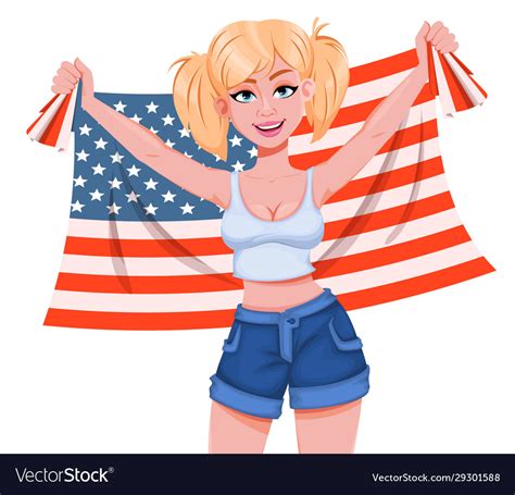 Happy Presidents Day Beautiful Girl Royalty Free Vector