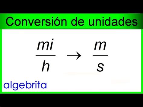 Convertir millas por hora a metros por segundo Conversión de unidades