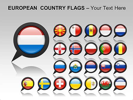 European Country Flags Ppt Diagrams Chart Design Id