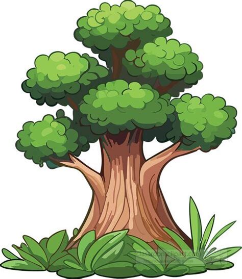 Trees Clipart-large green tree growing in plants