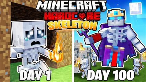 I Survived 100 Days As A Skeleton In Hardcore Minecraft Hindi Youtube