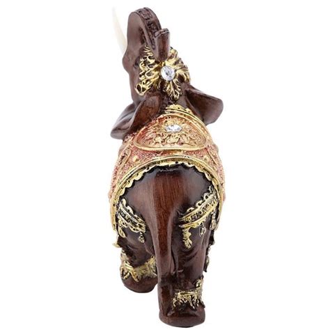 Duokon Statue d éléphant Chanceux Feng Shui Grain de Bois Éléphant