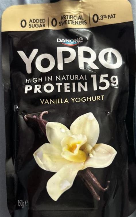 YoPro High in Natural Protein 15g Vanilla Yoghurt Danone - kalorie, kJ ...