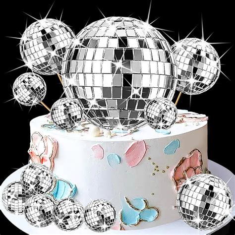 Amazon Rismise 12 Pcs Disco Balls Cake Topper Decoration Mirror