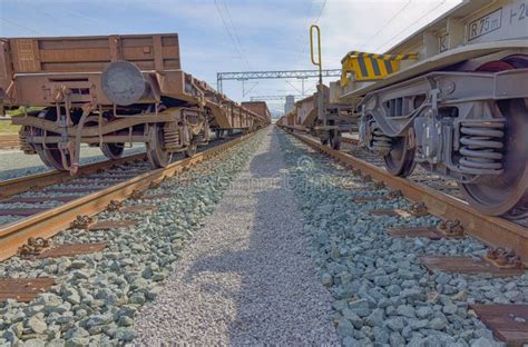 Trains De Marchandises Sur Les Voies Ferr Es Image Stock Image Du