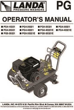 PG OPERATOR S MANUAL ETS Company Pressure Washers