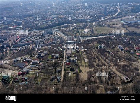 Aerial View Of Urban Buildings Flat Of Blocks Residential