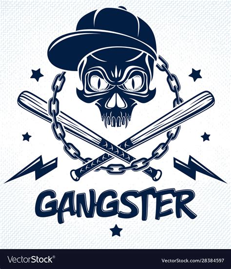 Gang brutal criminal emblem or logo Royalty Free Vector