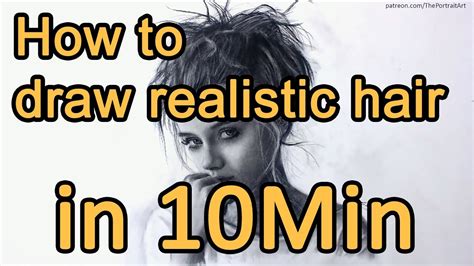 How To Draw Realistic Hair In 10min Fixed Free Art Tutorial Link