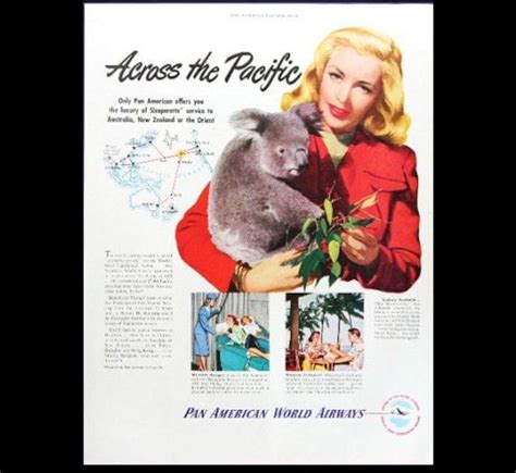 Retro 1948 Pan American Airlines World Airways Magazine Ad Across The