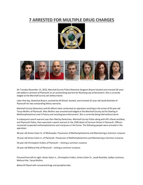 7 Arrested On Multiple Drug Charges Sheriff Of Marshall County Indiana