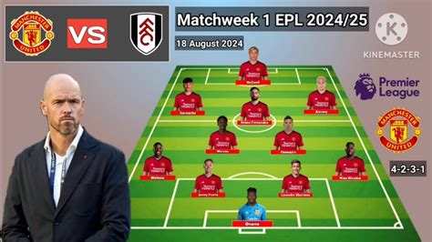 Manchester United Vs Fulham Potential Line Up Man United Matchweek