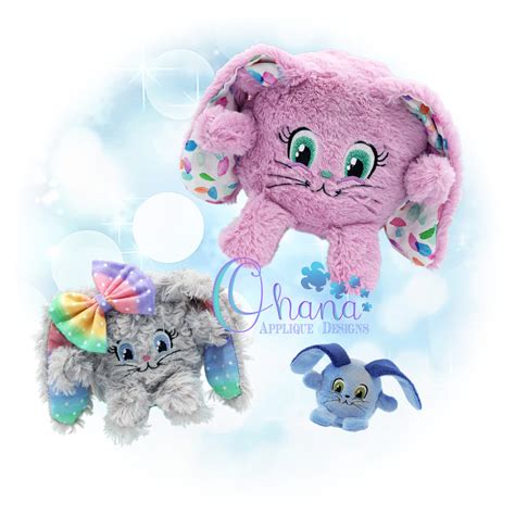 Floppy Eared Bunny Ball Stuffie Design Ohana Applique Designs