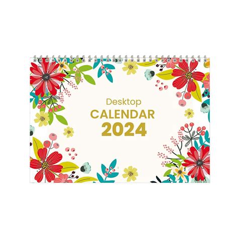 Sdjma Small Desk Calendar 2024standing Flip Desktop Calendar Metal