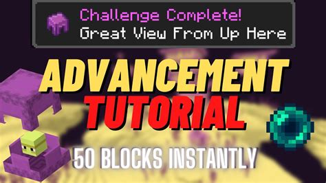 Minecraft Great View From Up Here Advancement Tutorial Youtube