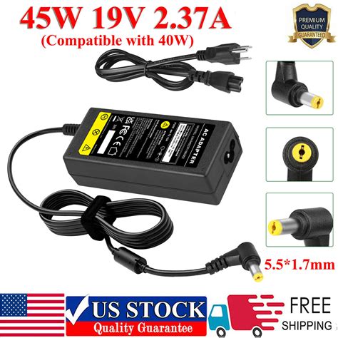 Used 19V 45W AC Adapter Power Supply Cord Charger Replace For Acer