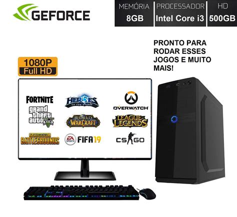 Computador Pc Gamer Completo Barato Monitor Full Hd Hdmi Intel