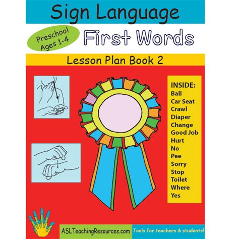 Lesson Plan Book 02 Asl First Words Preschool Asl Teaching Resources