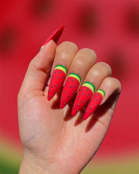 Awesome Watermelon Nail Design For This Summer