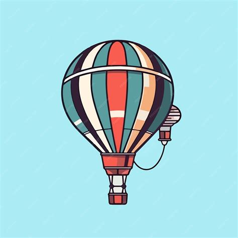 Premium Vector Vector Cartoon Icon Illustration Of A Hot Air Balloon With A Flat Design For