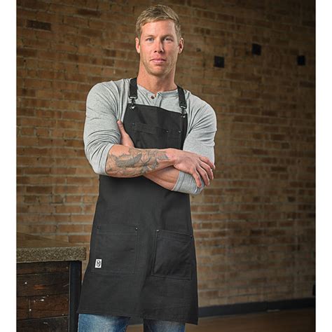 Mercer Culinary Black Canvas Bib Apron Webstaurantstore