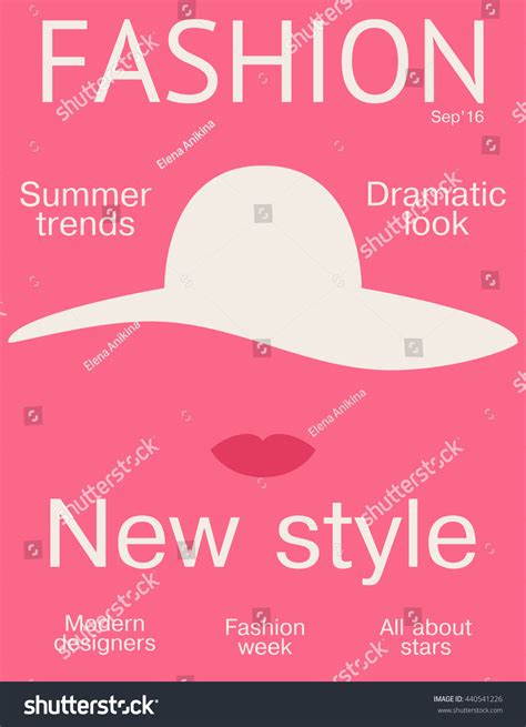 Pink Fashion Magazine Cover Design Layout Stock Vector (Royalty Free ...