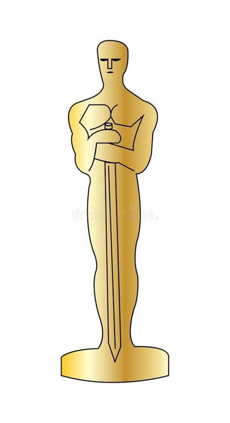 Illustrazione Della Statua Di Oscar Su Fondo Bianco Immagine Editoriale