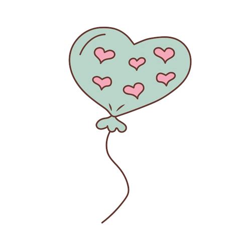 Ballon à Air Doodle Mignon En Forme De Coeur Avec Des Coeurs