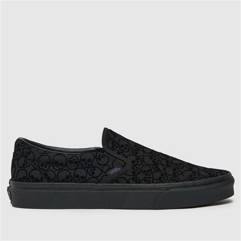 Womens Black Vans Classic Slip On Trainers Schuh