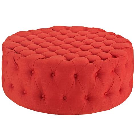 Kings Brand Furniture Pouf Red Microfiber Round Ottoman R 5123 The