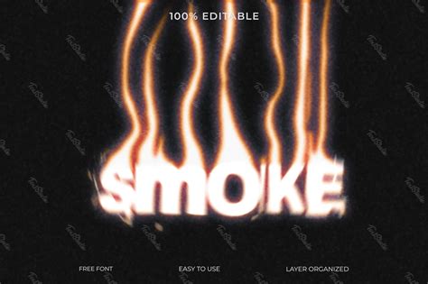 Smoke High Flame Fire 3d Text Effect Photoshop Premium Psd File