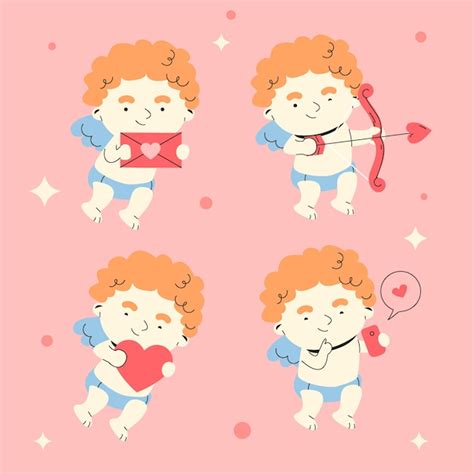 Cole O Plana De Personagens De Cupido Do Dia Dos Namorados Vetor Gr Tis