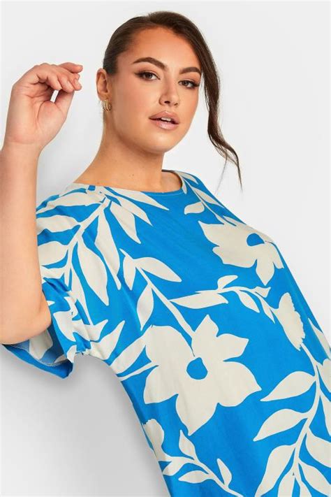 Yours Curve Plus Size Blue Floral Top Yours Clothing