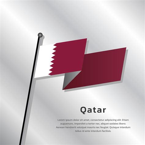 Illustration Of Qatar Flag Template Vector Art At Vecteezy