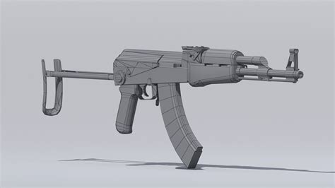 Akm Assault Rifle D Ak Low Poly Model D Model Ds Fbx