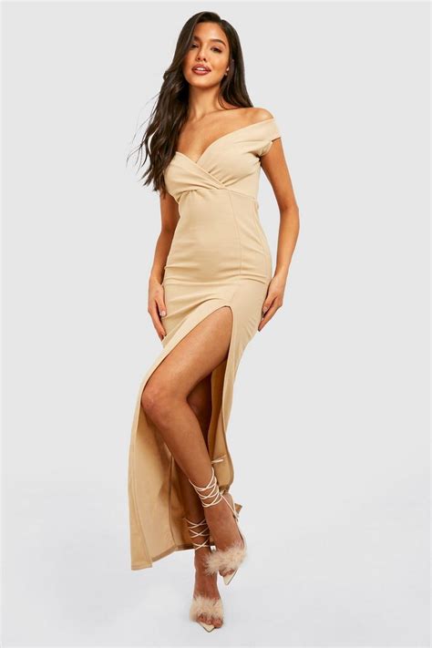 Wrap Off The Shoulder Maxi Bridesmaid Dress Boohoo