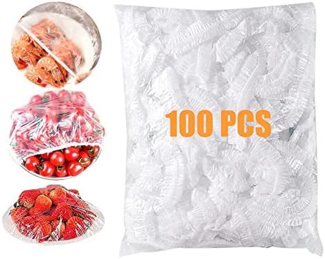 100 Pcs Fresh Keeping Bags Plastic Cling Film Food Storage Covers For