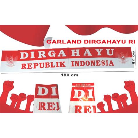 Jual Garland Dirgahayu RI Hiasan 17 Agustus Dekorasi HUT RI