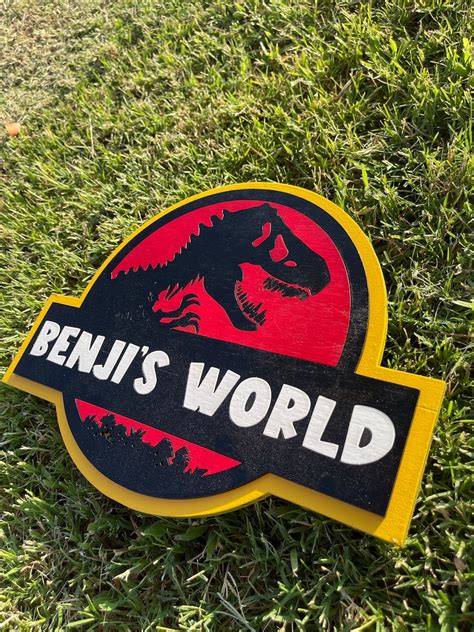 Personalized Jurassic World Sign Etsy